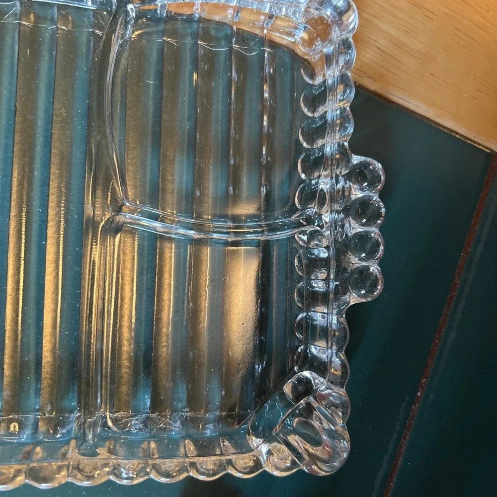 5 sets VTG Hazel Atlas Ball & Rib Glass Sip N Snack Luncheon Cup & small Tray‎